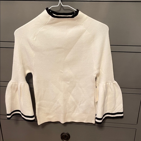 Maeve Sweaters - Maeve Ivory Sweater with Ebony Accents